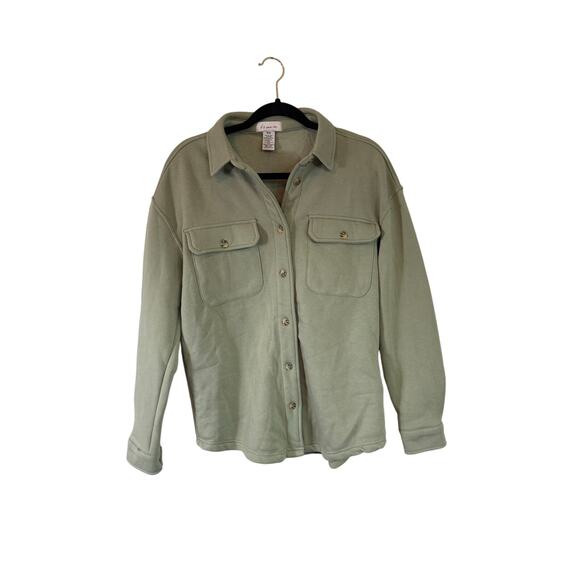 soft olive green shacket size S - Picture 1 of 3